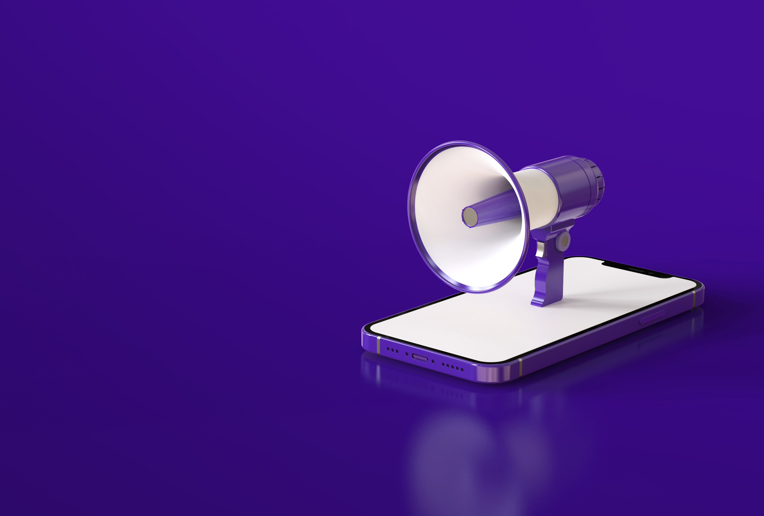 Megaphone on Top of Smartphone 